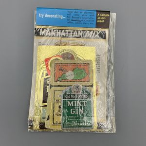 Vtg Mr. Boston’s Sample Assortment Labels Manhattan Mix Mint Gin Craft Barware